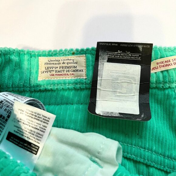 NWT LEVI'S RIBCAGE STRAIGHT ANKLE PANTS IN ELECTRIC GREEN - 27 - Picture 5 of 11